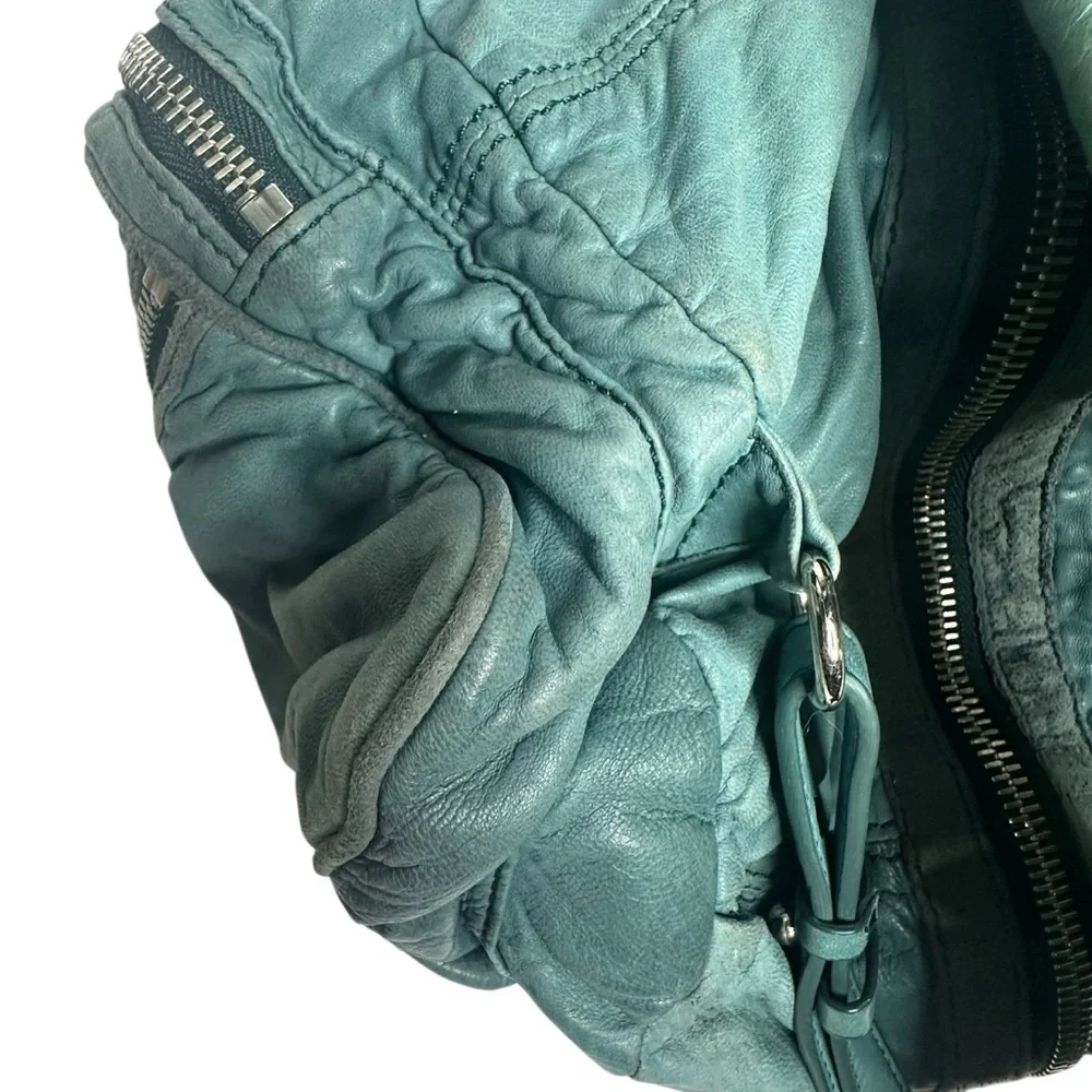 Alexander Wang Supple Lambskin Marti Convertible Moto Backpack Bag turquoise